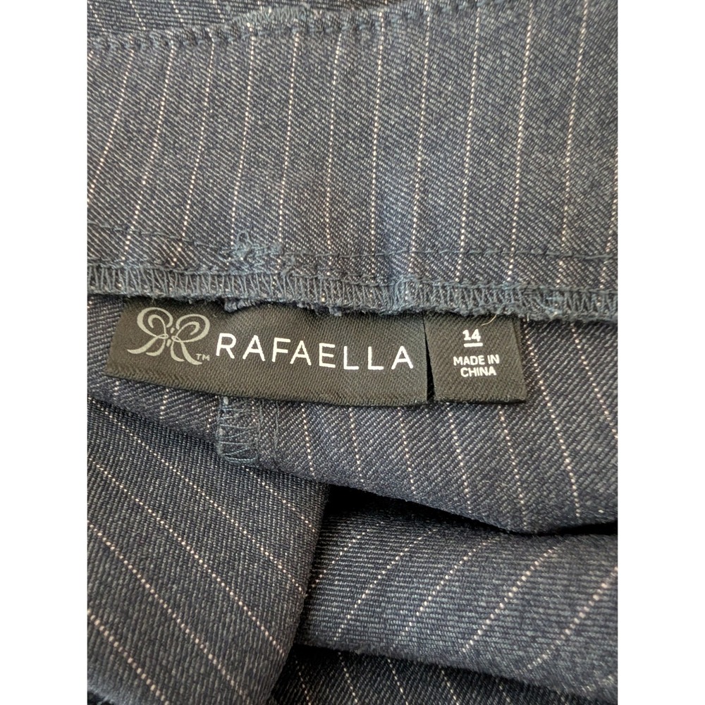 Rafaella Womens Size 14 Black‎ Pinstripe Dress Pants Trouser Flat Front Straight - Picture 12 of 14